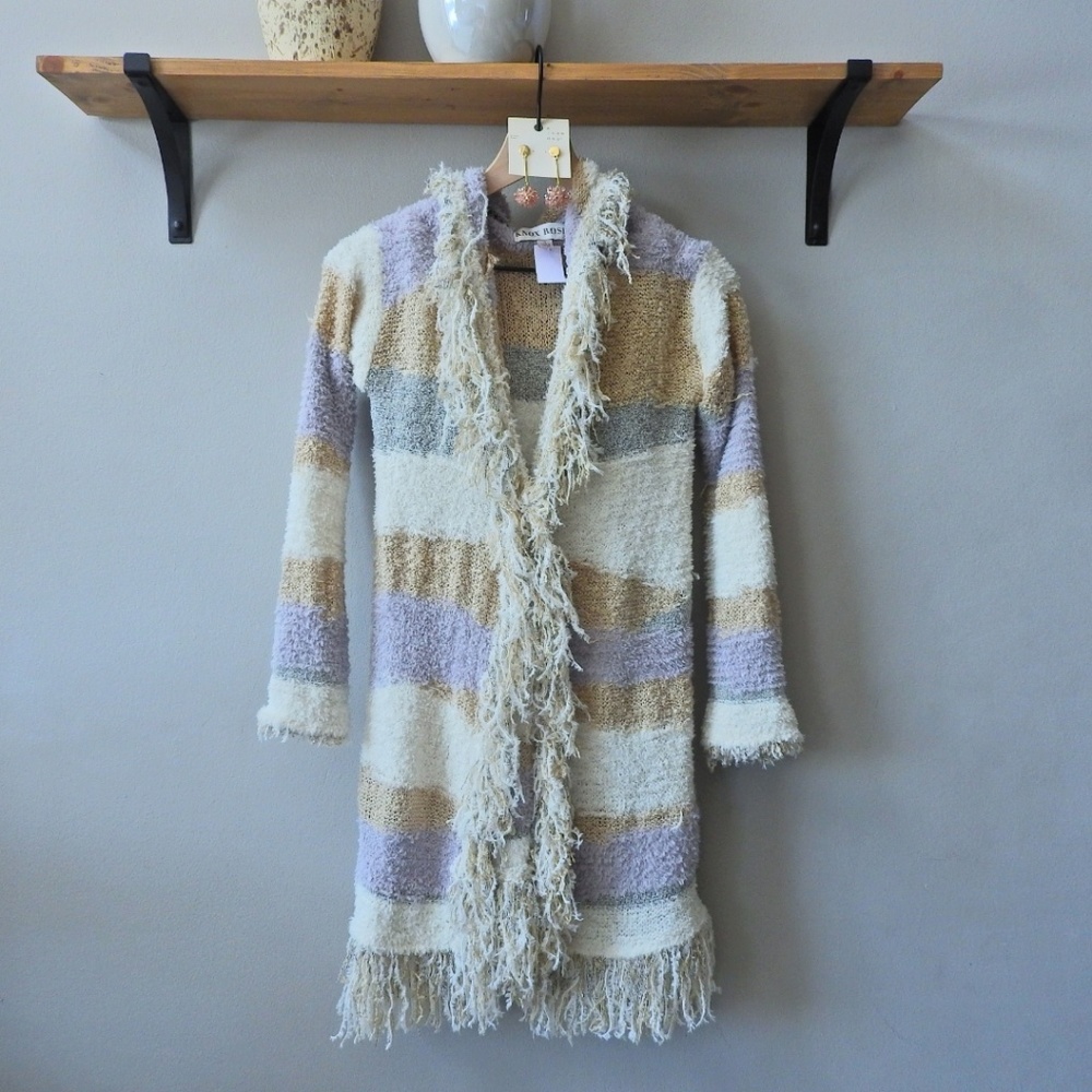 Knox rose blue tan cream sweater cardigan hoodie